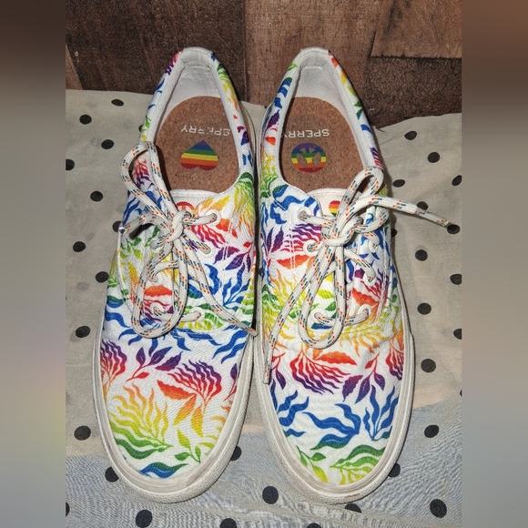 Sperry Pride Month Mens 10 Striper II CVO Multicolor Lace-Up Sneaker - Picture 1 of 8
